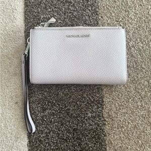 Michael Kors Gray/silver Wristlet smart phone wallet